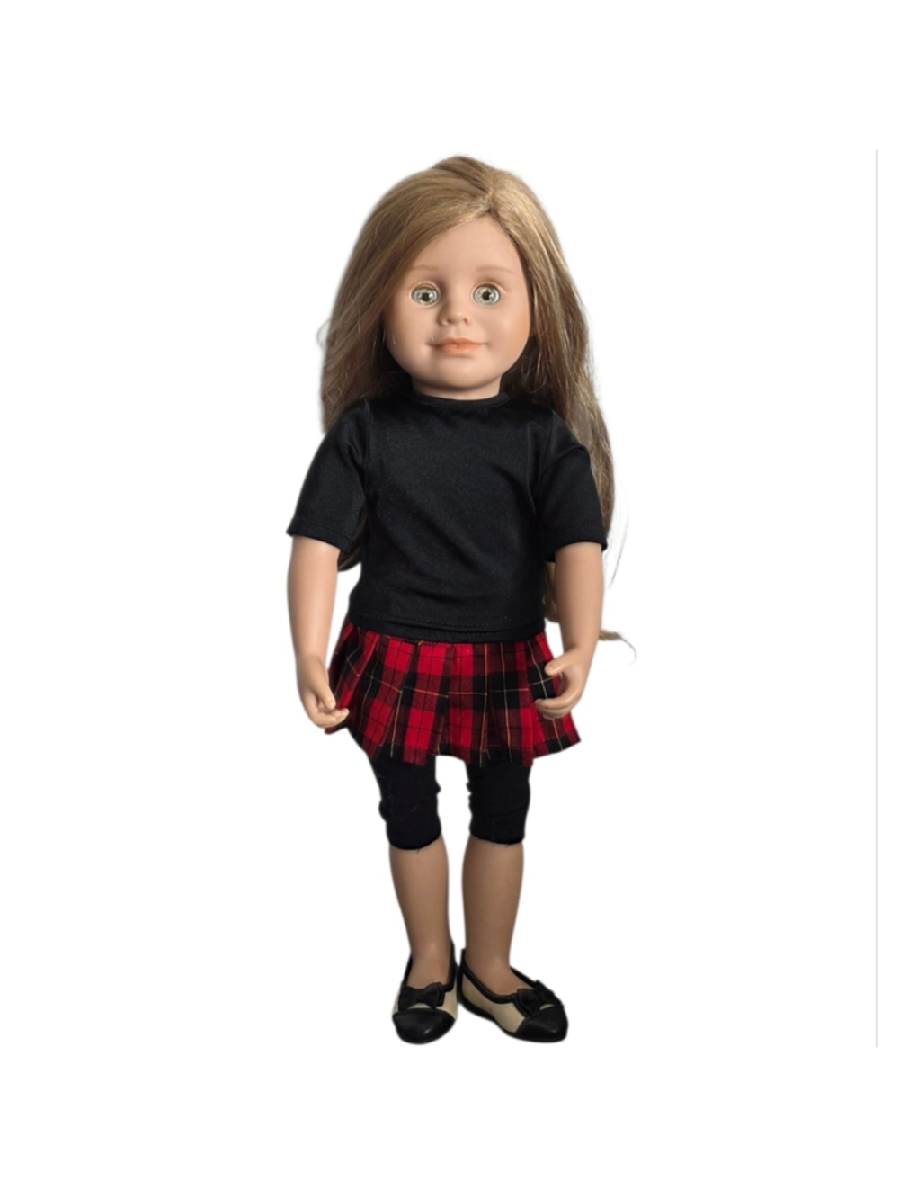 Maplelea Girl Doll 18” Canadian AG Style Brown Hair Plaid Skirt Outfit Shoes